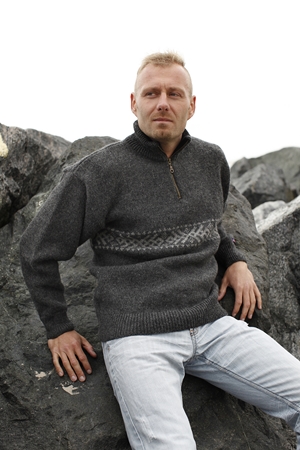 Norsk strik sweater fra Norwool i 100% ren ny uld