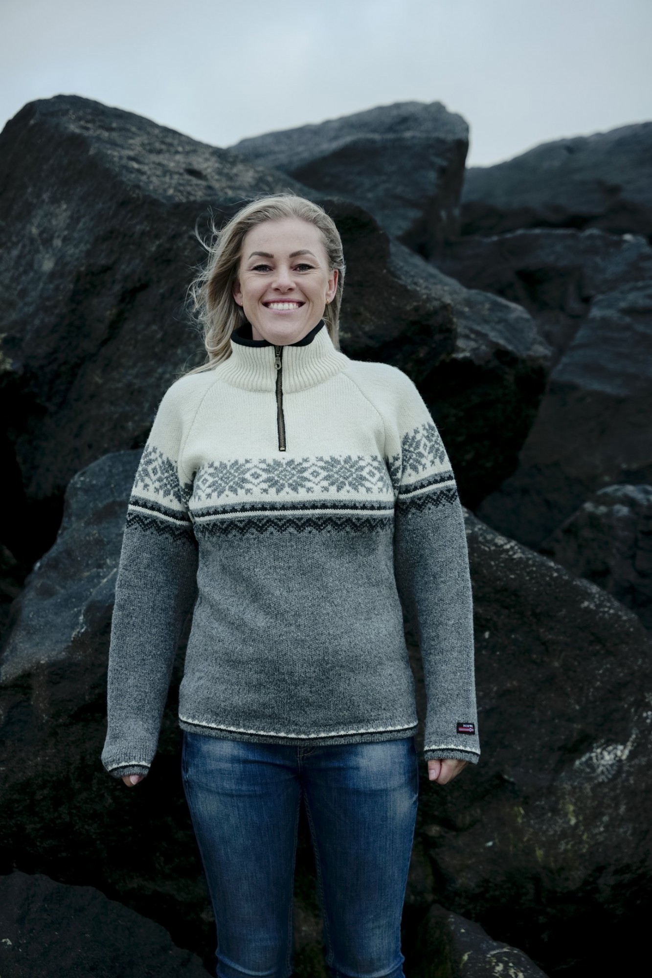 fordampning Folkeskole impressionisme Norsk sweater af ren uld med nordisk mønster fra Norwool