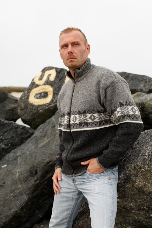 Windstopper sweater strik fra Norge af uld