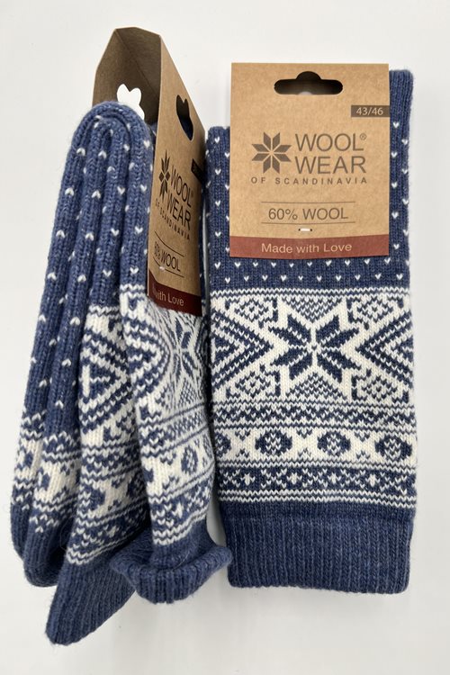 Varme uldsokker af 60% lammeuld fra WOOLWEAR of Scandinavia