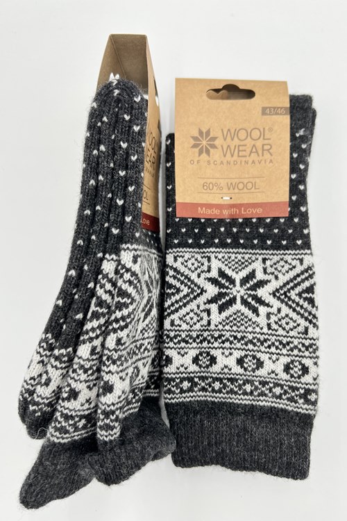 Tykke uldsokker af 60% lammeuld fra WOOLWEAR of Scandinavia