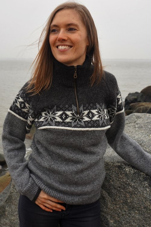 Original norsk dame sweater fra NORWOOL af 100% uld