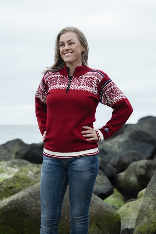 Stejl Ruin uld Norsk Norwool sweater i ren ny uld med nordisk mønster