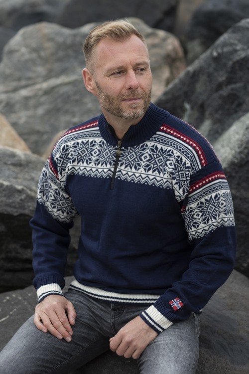 Klassisk norsk sweater i 100% merino uld